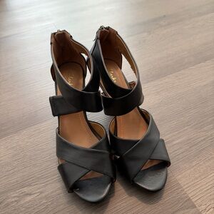 Clarks Black Strappy Heels